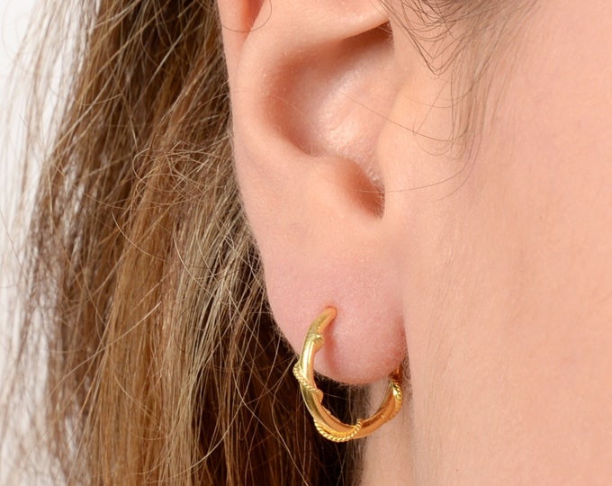 Tiny Twisted Hoop Earrings - 18K Gold Plated