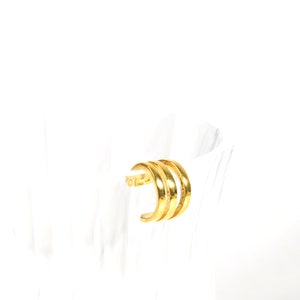 Tiny Triple Cuff - 18K Gold Plated, 925 Silver, Cuff Earring, Band Ear Cuff, Wrap Earrings, Minimalist Cuff, Minimal Chic Jewelry