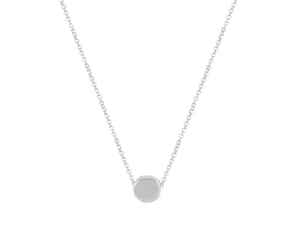 Tiny Sun Necklace - Platinum Plated, 925 Silver Tiny Dot Necklace, Tiny Circle Necklace, Minimalist Necklace, Minimal Chic Necklace
