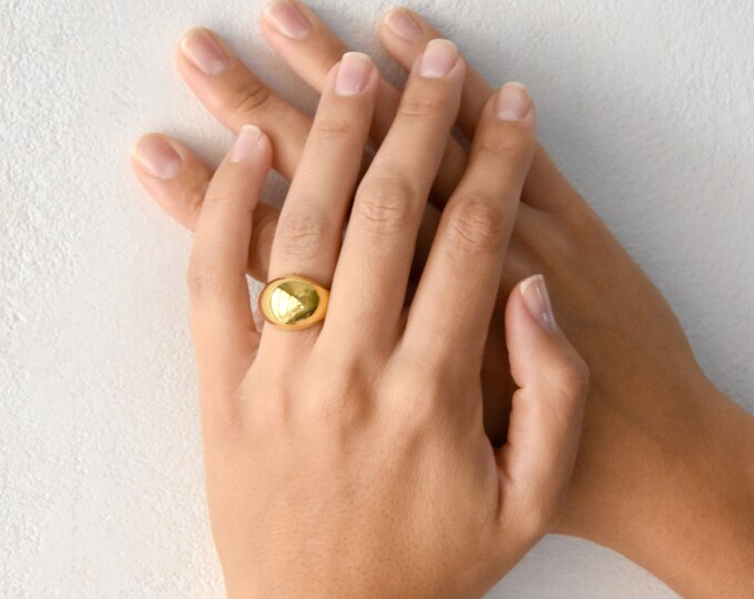 Wide Dome Ring - 18K Gold Plated