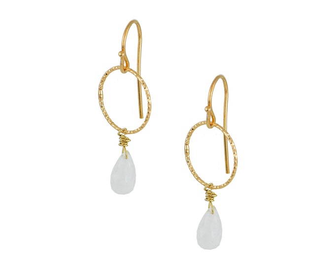 Moonstone Drop Earrings - 18K Gold Plated