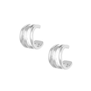 Tiny Triple Cuff - Platinum Plated, 925 Silver, Cuff Earring, Band Ear Cuff, Wrap Earrings, Minimalist Cuff, Minimal Chic Jewelry