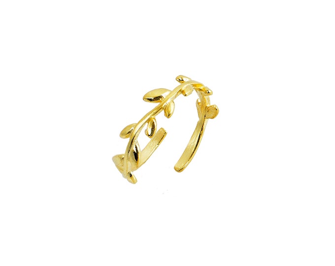 Olive Leaf Ring - 18K Gold Plated