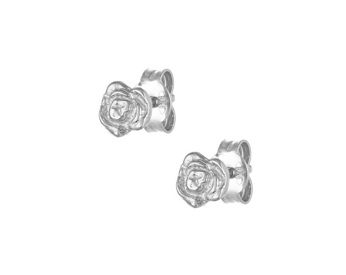 Roses Stud Earrings - Platinum Plated
