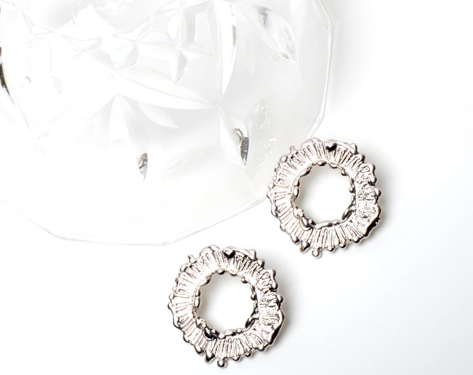 Fireworks Small Hoop Earrings - Platinum Plated