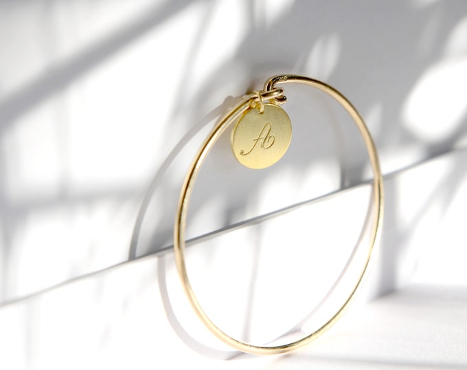 Initial Disc Bracelet - 18K Gold Plated