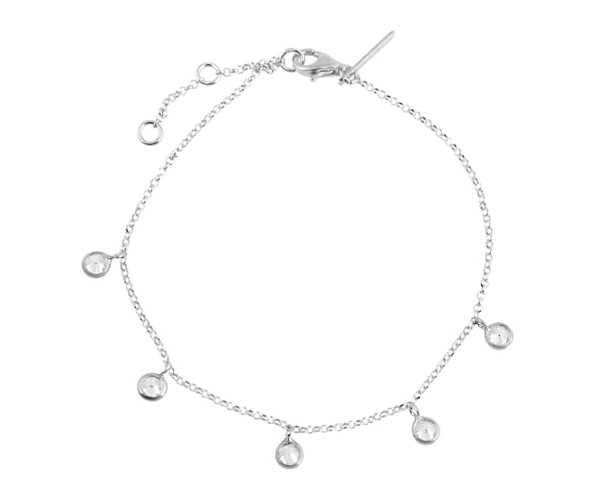 White Zircon Bracelet - Platinum Plated