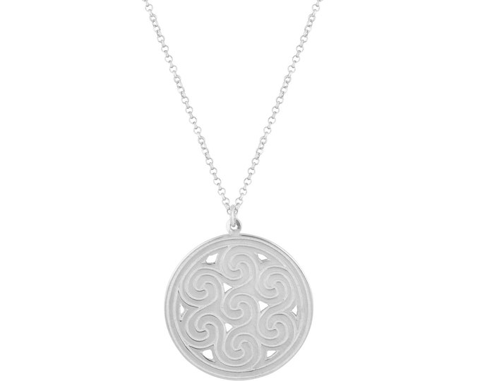 Waves Coin Necklace - Platinum Plated
