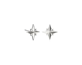 Polaris Star Stud Earrings - Platinum Plated, North Star Earrings, Star Earrings, Lucky Charm 2024, Stud Earrings, Christmas Gift Idea