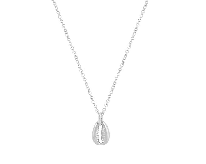 Cowrie Shell Necklace - Platinum Plated