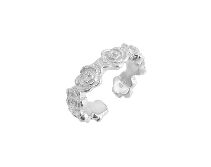 Roses Band Ring - Platinum Plated