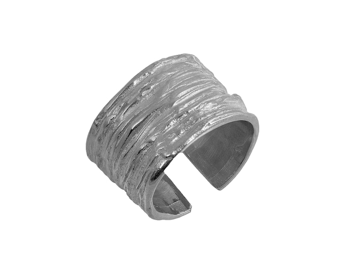 Wide Band Ring - Black Platinum Plated