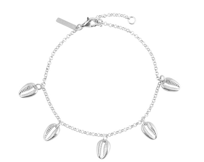 Cowrie Shell Bracelet - Platinum Plated