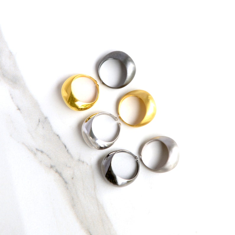 Dome Ring 18K Gold Plated, 925 Silver, Statement Ring, Gold Ring, Chunky Ring, Large Dome Ring, Minimalist Ring, Minimal Chic Jewelry image 8