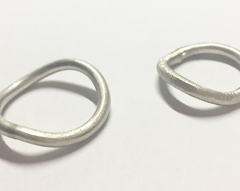 Textured Sterling Silver Irregular Ring - Unisex Stacking Band