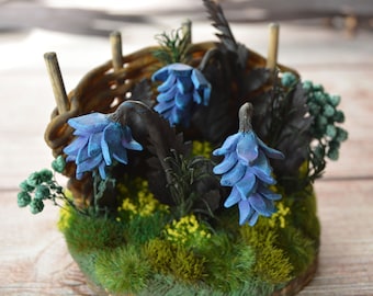 Handmade Skyrim Deathbell miniature, Polymer clay ingredients landscape, Geek diorama, Gamer gift