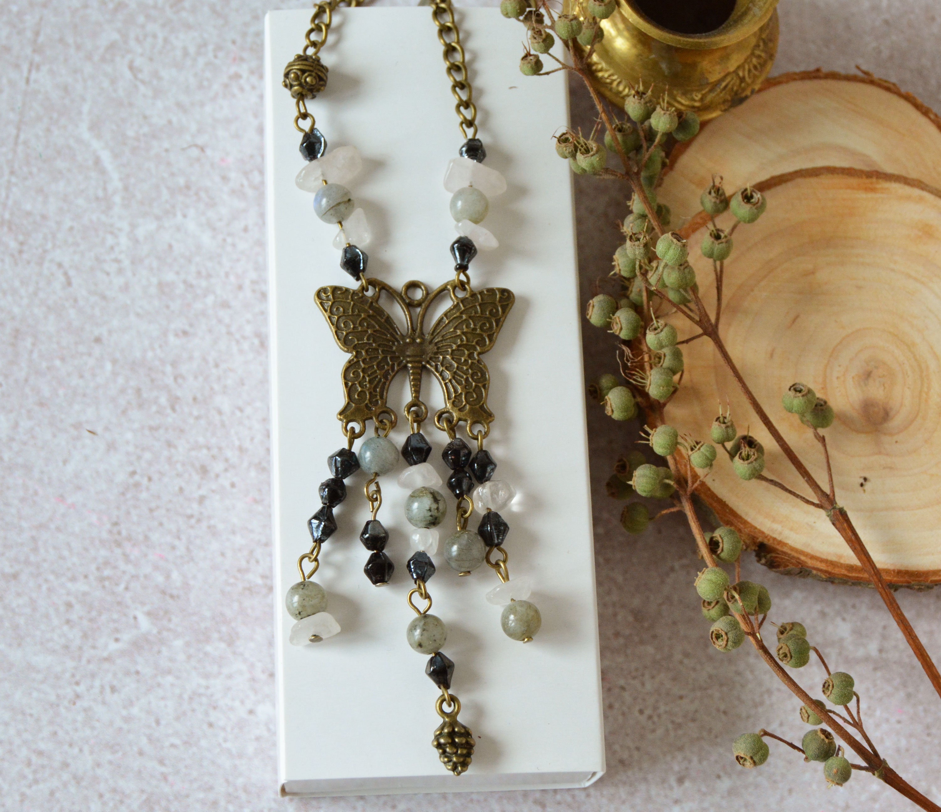 Butterfly Fringe Necklace