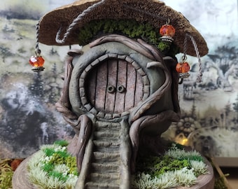 Mushroom fairy house, Geek collectibles, Morrowind inspired miniature, Gift for gamer, Dark woodland fairy house