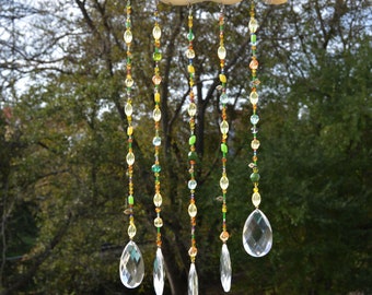 Woodland beaded crystal suncatcher, Crystal mini curtain