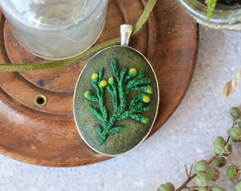 Juniper necklace, Woodland evergreen necklace, Forest jewelry