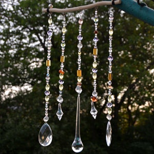 Beaded Crystal Suncatcher: Handmade Light Catcher Mobile