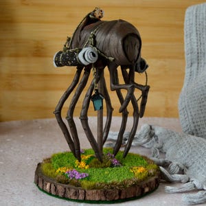 Handmade Desert Walker Figurine, Fantasy Creature Sculpture, RPG Polymer Clay Art, Gift for Gamer
