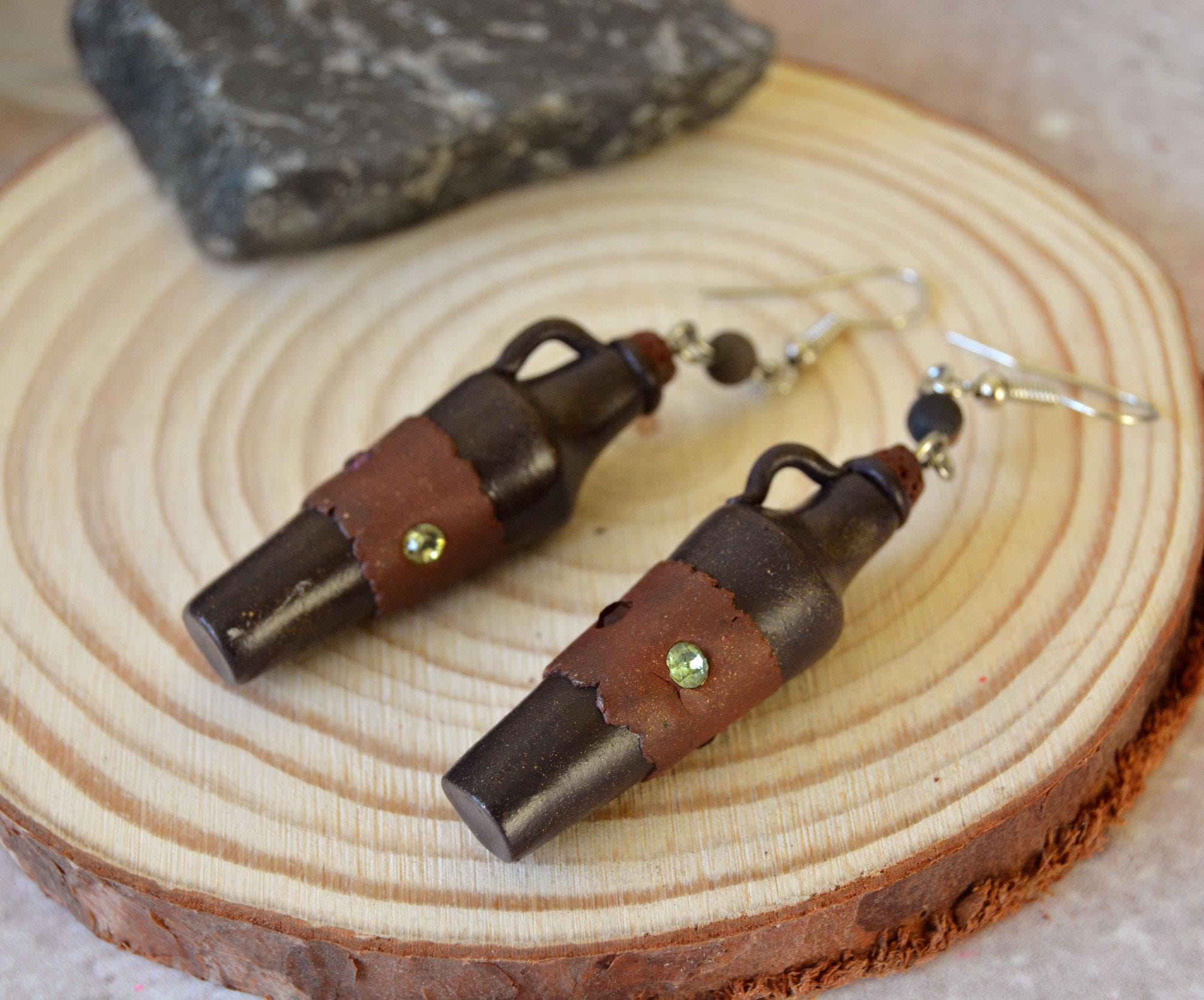 Skyrim Skooma bottles earrings, Cosplay jewelry, Small potion earrings, Long Skyrim earrings handmade