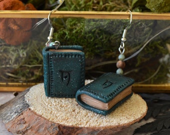 Skyrim magic spell book earrings, Spell tome charm earrings, Elder Scrolls jewelry, Skyrim books
