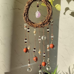 Amethyst Kranz Sonnenfänger, Handgemachter handgemachter handgemachter Amethyst Kranz Sonnenfänger