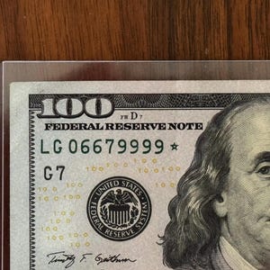 Star Note AND Fancy Serial Number - 100 Bill