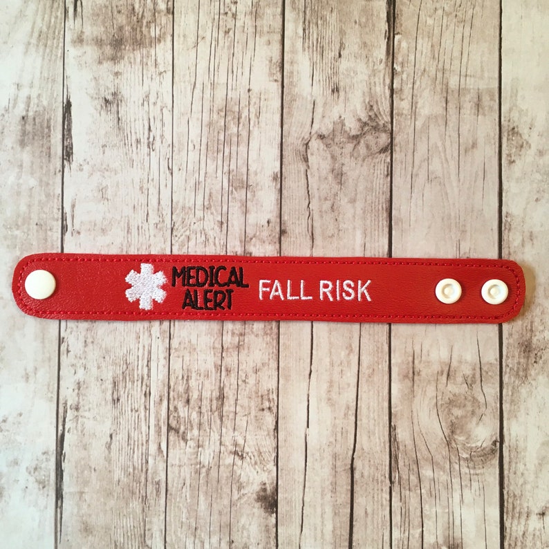 Small/Medium Medical Alert Fall Risk Snap Tab Bracelet by Sara Etsy