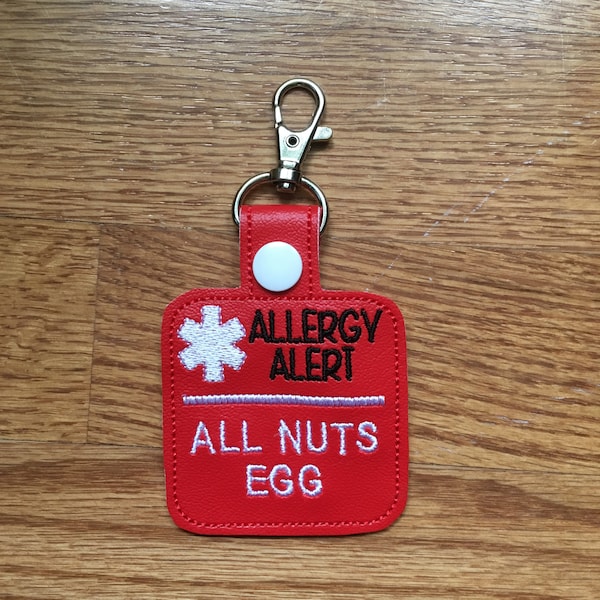 Choose TWO Allergens Peanut Tree Nut Milk Dairy Egg Shellfish Soy Gluten Bee Allergy Alert Bag Tag By Sara Sews Stuff