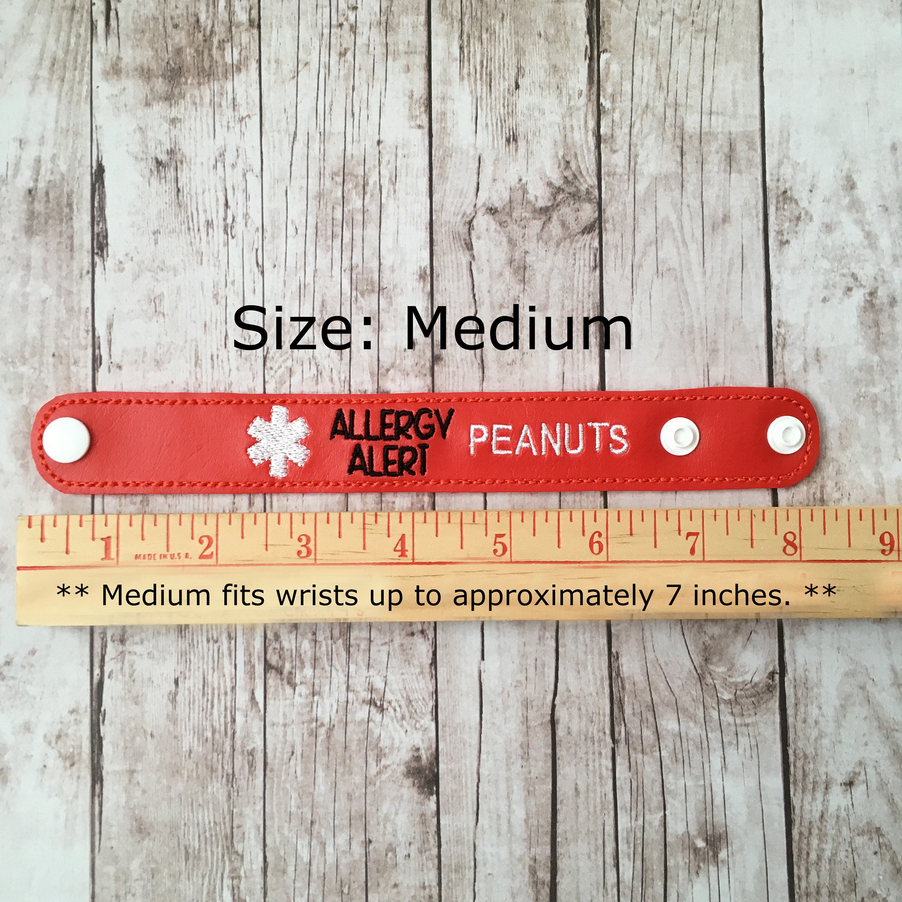 Peanut Tree Nuts Milk Dairy Egg Shellfish Soy Gluten Bee Custom Food Allergy Medical Alert Snap Tab Bracelet by Sara Sews Stuff