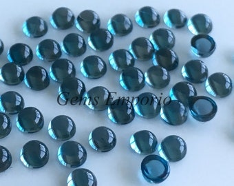 London Blue Topaz 3 mm Round Cabochons, Teal Blue Topaz, London Blue Smooth Cabs, Excellent Quality Gemstone, Sold per Piece.