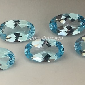 Blue Topaz Gemstone, Faceted Oval, Size 12x7 mm, Fine Quality Gems, Price per piece
