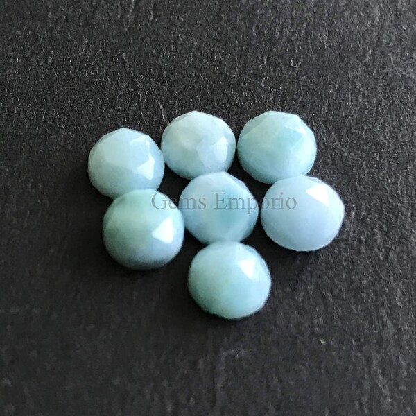 Larimar 6mm Rose Cut Round Cabochons. Natural Larimar Smooth Cabs. Good Quality Gems. Price per piece