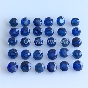 Blaue Saphire 3 mm rund facettiert, ausgezeichnete Farbe, feine Qualität, facettierter Saphir, September Geburtsstein, Preis pro Stück.