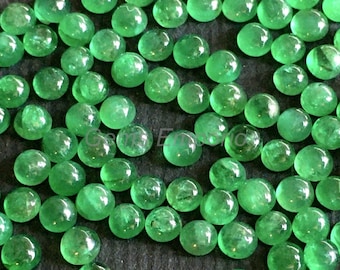 Natural Emerald 2.5mm Round Cabochons: Zambia Green Gemstones