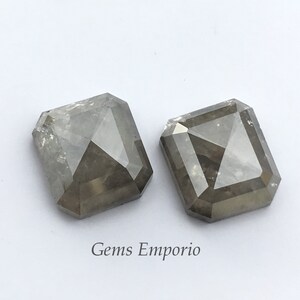 Natural Grey Diamond Octagon Shape, Size 9.1x8.1 mm, Wt 6.51 Cts, Faceted Octagon, Fine Quality Diamond, Price Individually and by Pair. image 3