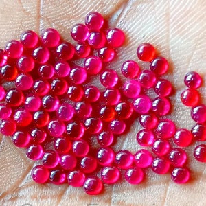 Natural Ruby Cabochon: Fine Quality Round Gemstone (2.2-2.5 mm)