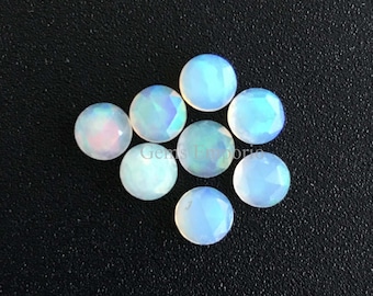 Natural Ethiopian Opal 3 mm, 4 mm Rose Cut Round Cabochons. Fine Quality Material with Amazing play of color. Priced per piece.
