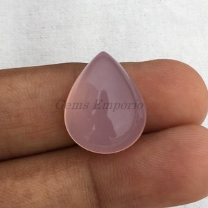 Rose Quartz Gemstone, Pear Cabochon, Size 18.5x15 mm, Fine Quality Transparent Material, Pink Quartz, Price for a Piece.