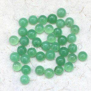 Chrysoprase 3 mm Round Cabochons, Fine Quality Sea Green Color, Chrysoprase Cabs, Smooth Cabochons, Sold by lot.