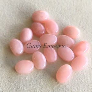 7 x 5 mm ovale Cabochons, feine Qualität Opal Cabochons, glatter rosa Opal Edelstein, Preis pro Stück.