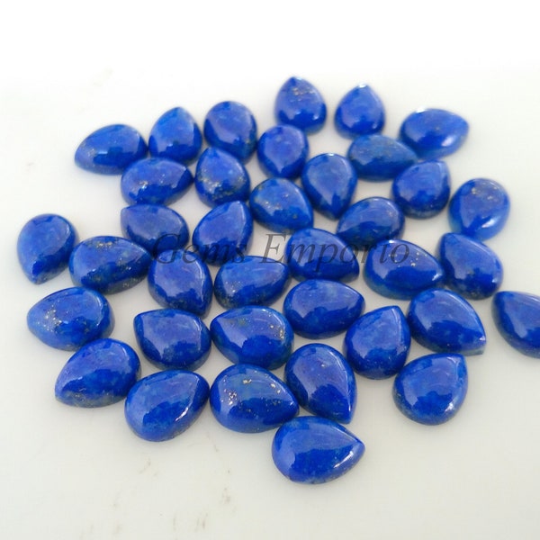 Natural Lapis Gemstone, Pear Shape Cabochons, Size 8x6 mm, Super Fine Quality, Price Per Piece.