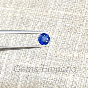 Natural Blue Sapphire Round Faceted 3.50 mm, Excellent Color and Luster. 0.29 ct, Price per piece.