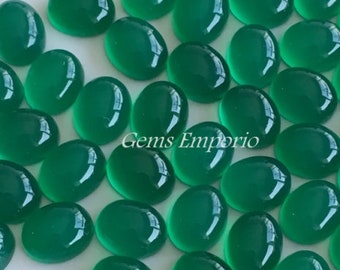 Green Onyx Oval Cabochons Size 10x8 mm. Fine Quality Gemstone Priced per Piece.