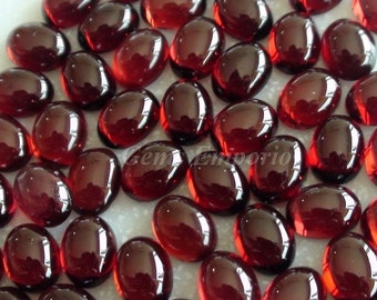 Natural Red Garnet 8x6 mm Oval Cabochons. Fine Quality and Excellent Color. Price per piece.