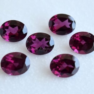 Granate Rodolita Natural de 10 x 8 mm, 9 x 7 mm y 8 x 6 mm, facetado ovalado. Gemas de alta calidad. Precio por unidad.