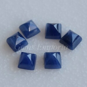 Natural Blue Sapphire Sugarloaf Cabs. Size 5 MM . Dark Blue Color. Price for a pair